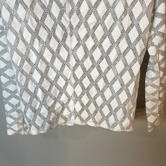 Maje White Lamour Diamond Lace Boatneck Sheer Blouse Size 1 / Small - Picture 12 of 12